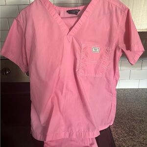 Blue Sky scrub set in pink size small